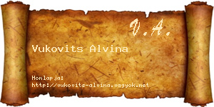Vukovits Alvina névjegykártya